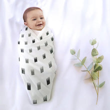 Load image into Gallery viewer, Grey Crowns Organic Bamboo Baby Swaddle- Pack Of 2
