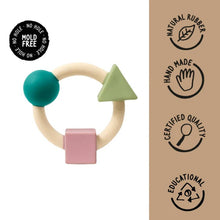 Load image into Gallery viewer, Shapes Teething Ring Soft Colors Baby
