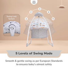 Load image into Gallery viewer, Grey Lullabies Plus Auto Swing Baby Cradle
