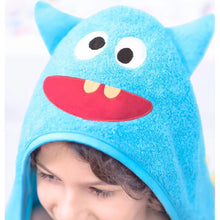 Load image into Gallery viewer, Blue Monster Hooded Baby Towel
