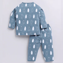 Load image into Gallery viewer, Blue Bear Print Full Sleeve Night Suit
