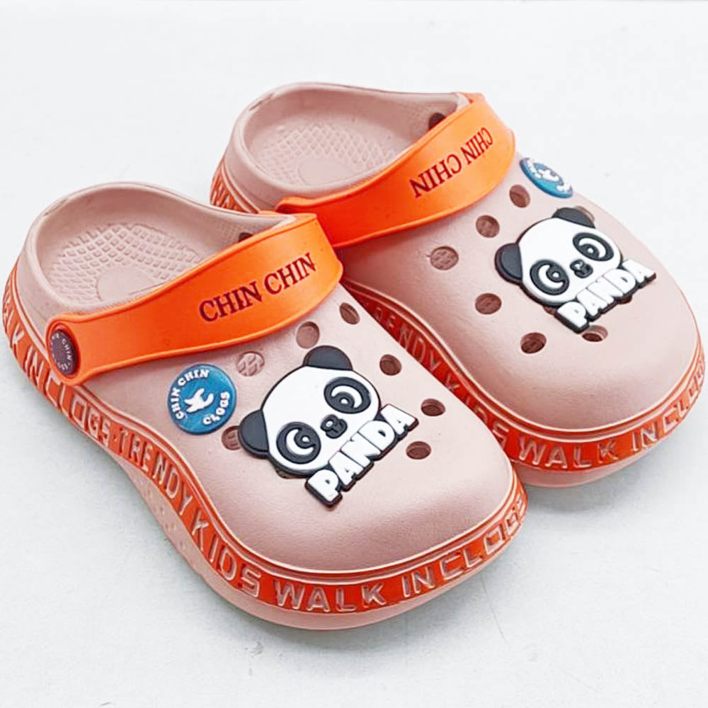 Peach & Blue Clogs With Panda Charms