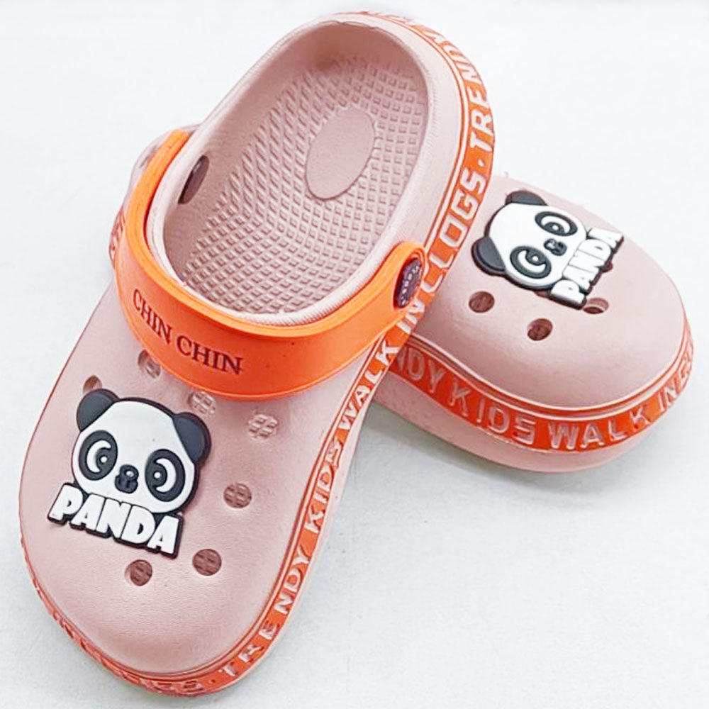 Peach & Blue Clogs With Panda Charms