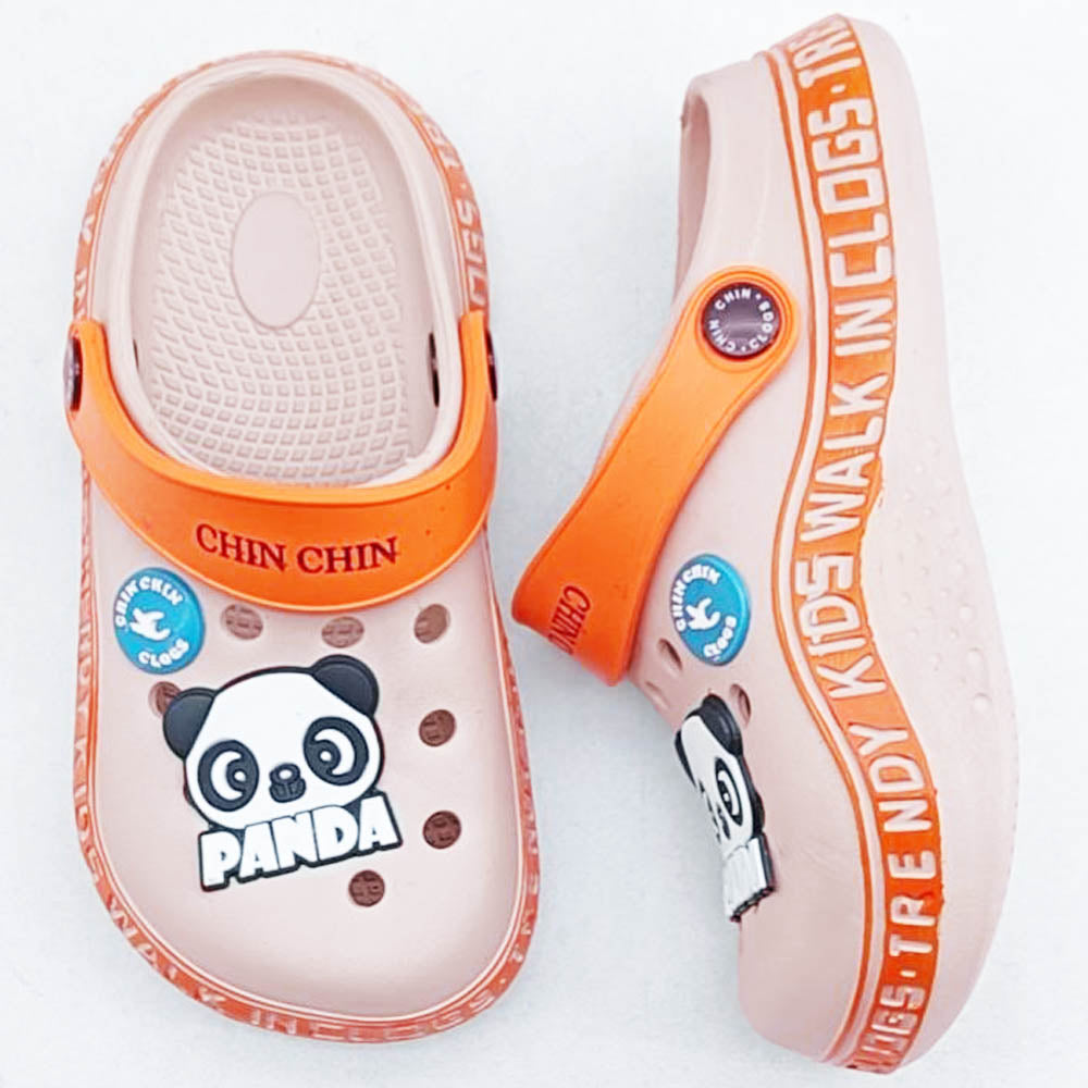 Peach & Blue Clogs With Panda Charms