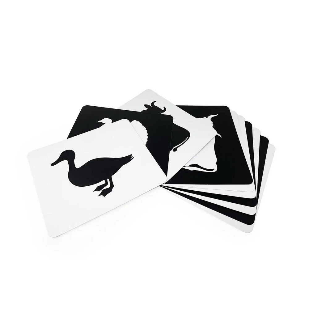 Quantum Farm Animals Flashcard Black & White