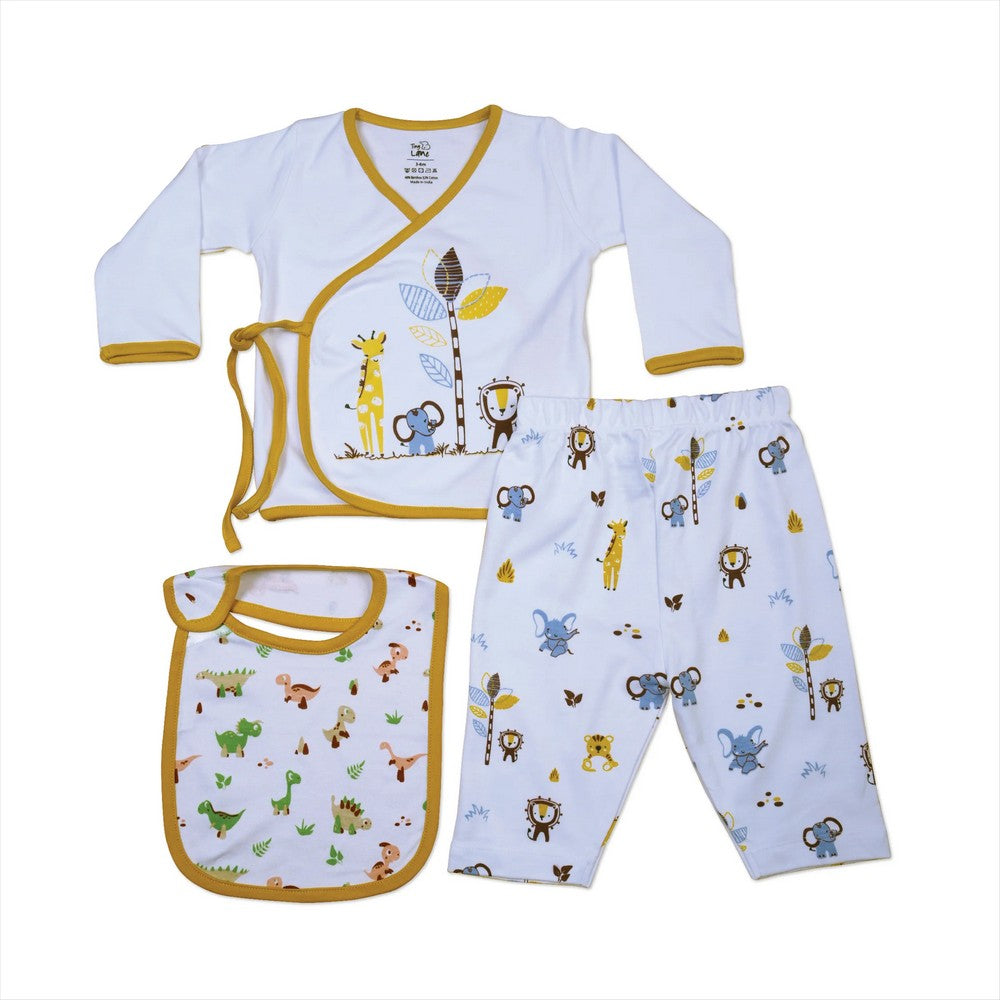 Harmony Gift Set With Jhabla, Legging, Onesie, Cap, Booties, Mitten, Bib & Blanket