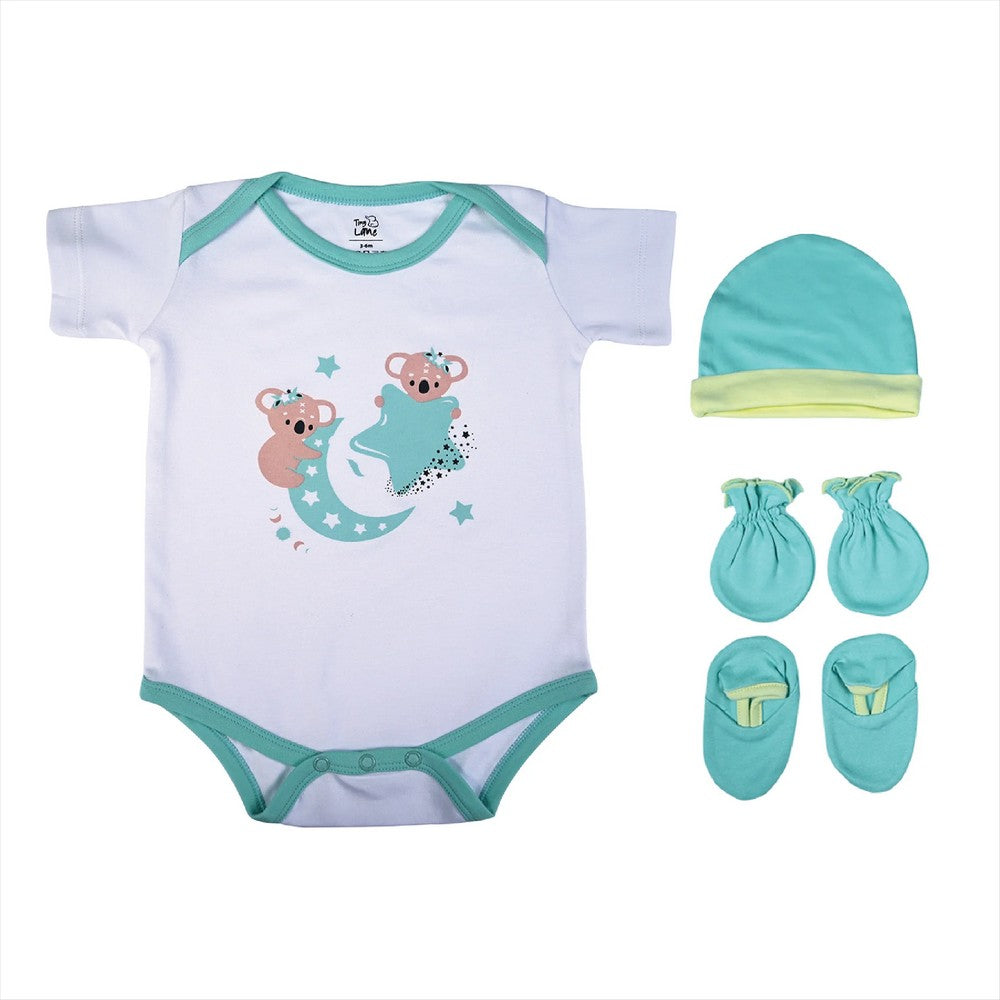Hugs Gift Set With Onesie, Cap, Booties, Mitten, Bib & Blanket
