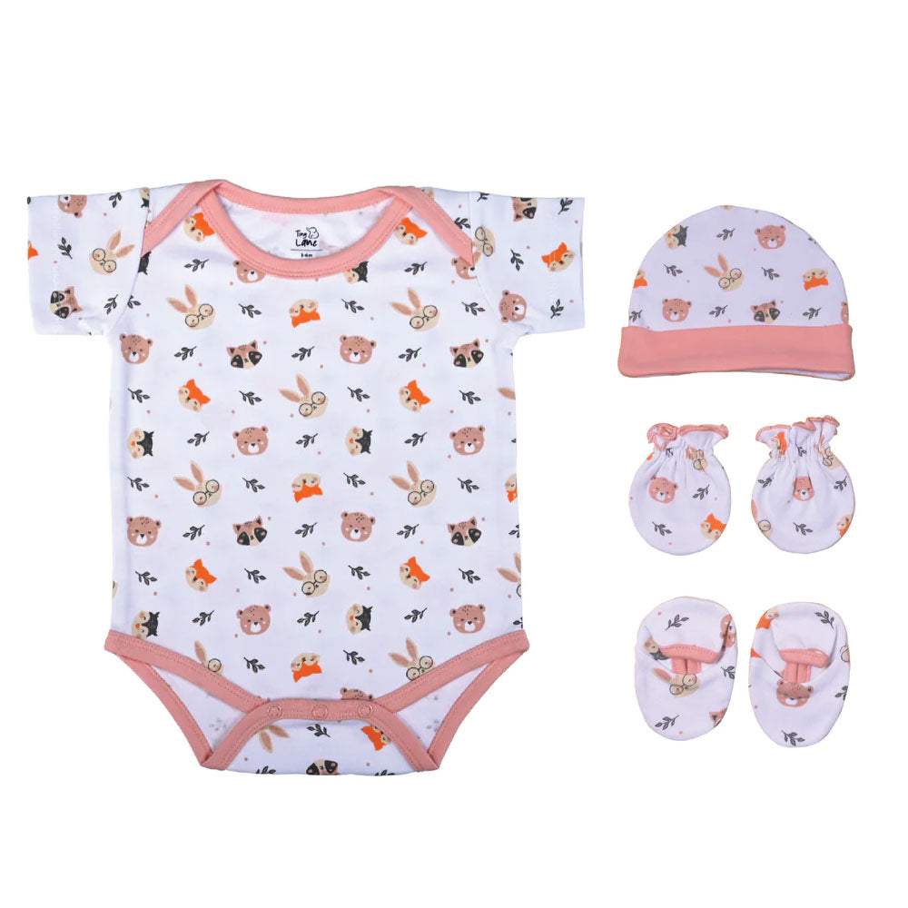 Honey Bunny Theme Onesie With Cap, Booties & Mitten