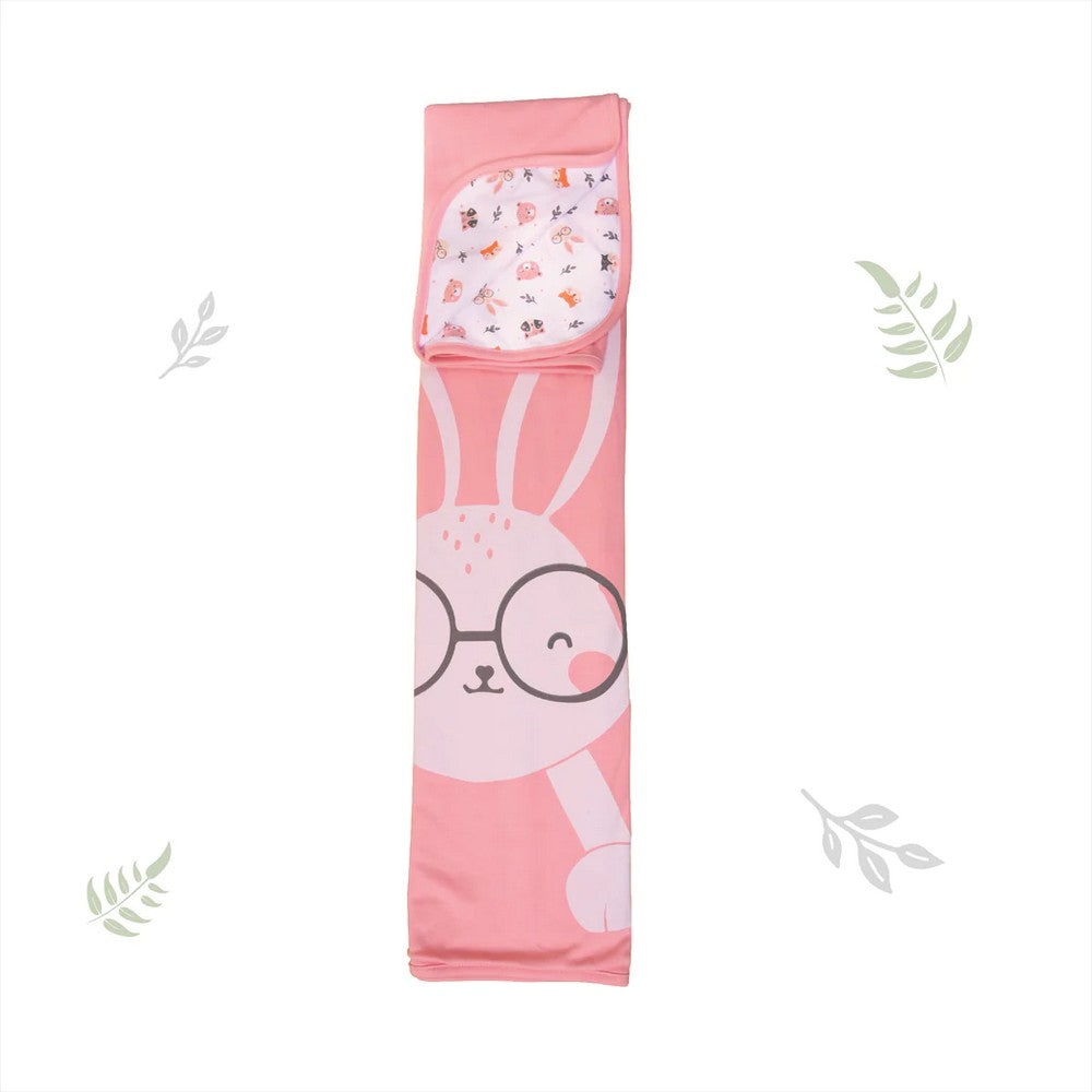 Pink Bunny Theme Reversible Cotton Muslin Blankets
