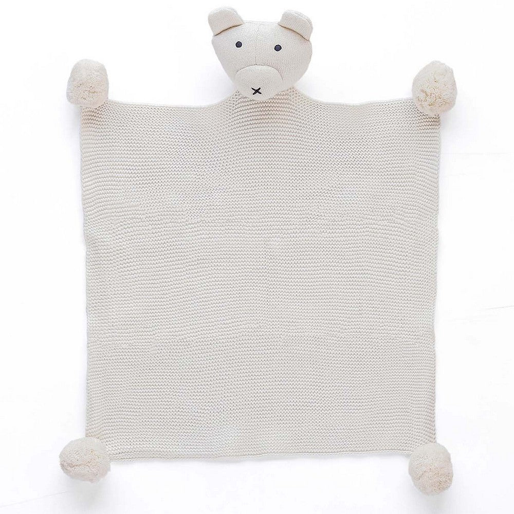 Ivory Cotton Knitted AC Blanket With Cuddle Cloth Set