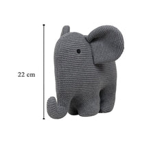 Load image into Gallery viewer, Elephant Cotton Knitted Stuffed Soft Toy - Grey
