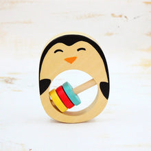 Load image into Gallery viewer, Penguin Wooden Rattle
