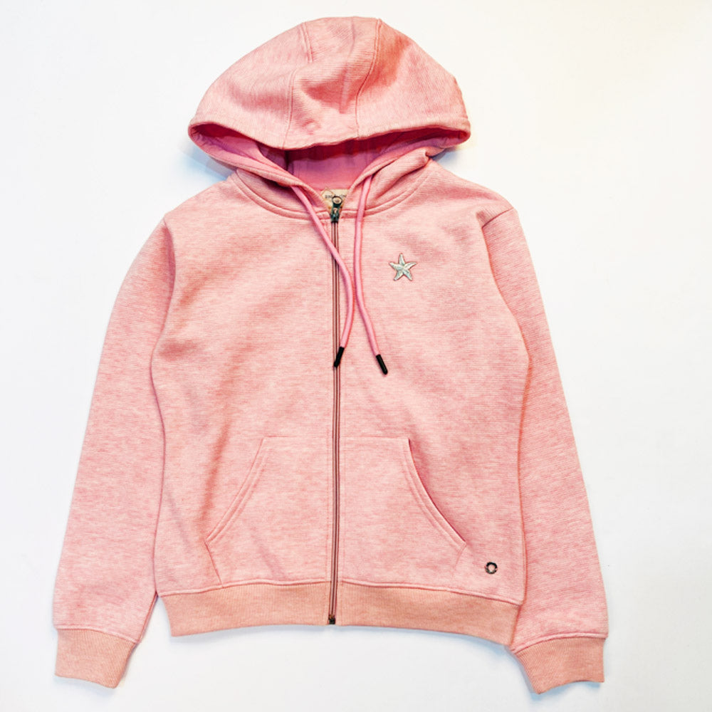 Pink Zip-Up Hoodies With Kangaroo Pocket