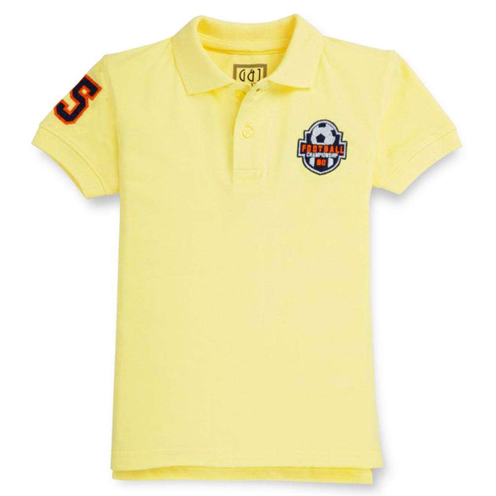 Yellow Half Sleeves Cotton Polo T-Shirt