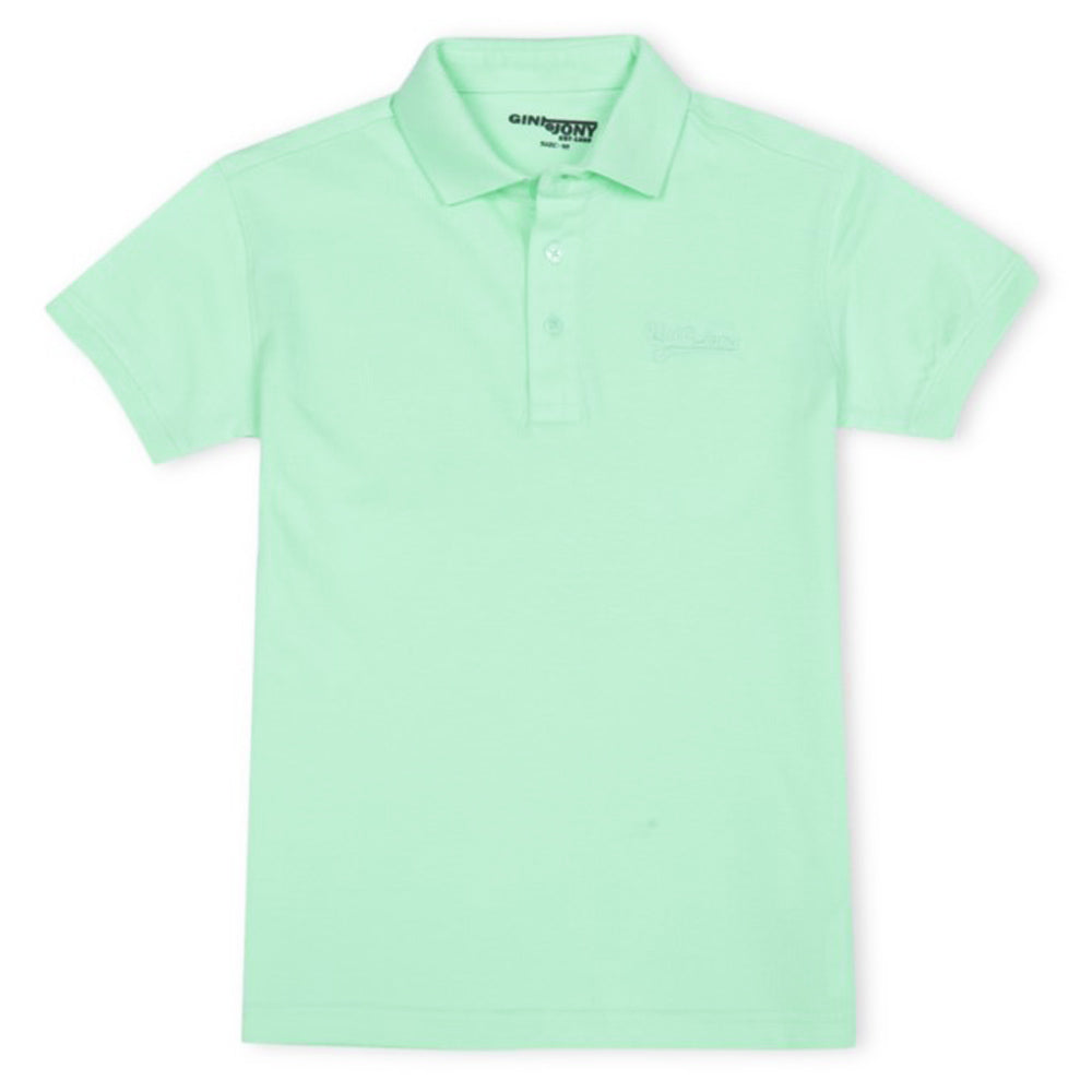 Sea Green Half Sleeves Cotton Polo T-Shirt