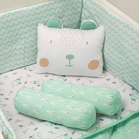 Green Polar Bear Organic Pillow & Bolsters