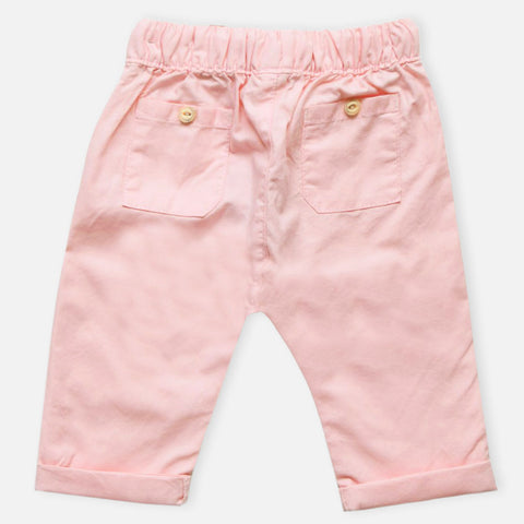 Pink Elasticated Waist Cotton Pants