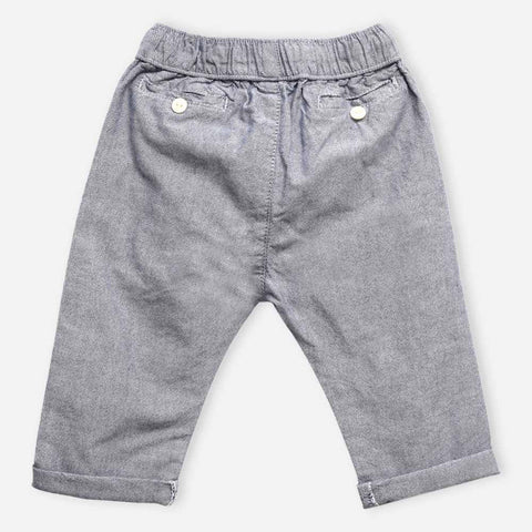 Elasticated Waist Cotton Pants- Grey