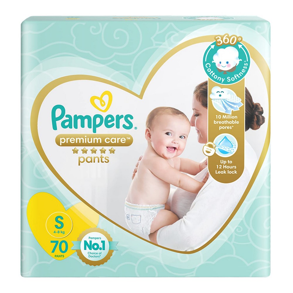 Small Pampers Premium Care Pant Style Diapers - 70 Pants(4-8 kg)