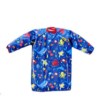 Load image into Gallery viewer, Dark Blue Oceans of fun Short-sleeve Coverall Weaning Bib

