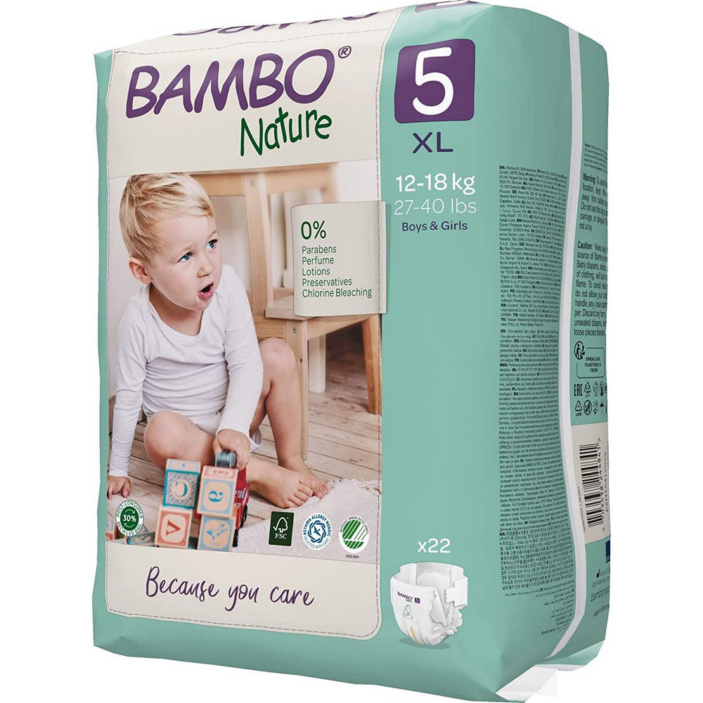 Size 5 Bambo Nature Diaper - 22 pieces (12-18 kg)