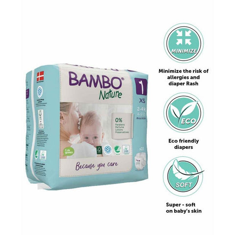 Size 1 Bambo Nature Diaper - 22 Pieces (2-4 kg)