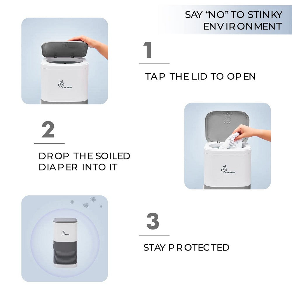 Grey Hygo Diaper Bin