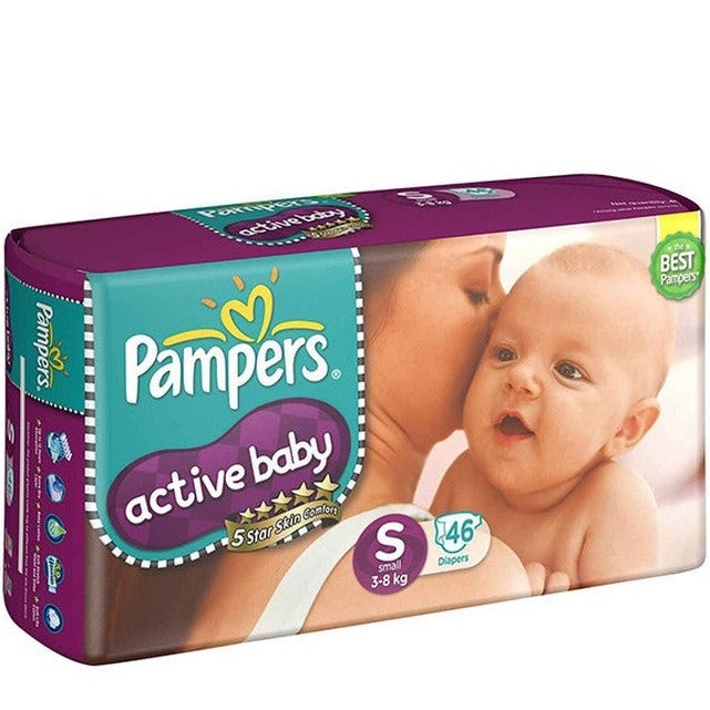 Small Pampers Active Baby Diapers - 46 Pieces (3-8kg)