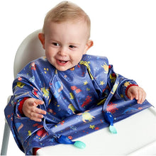 Load image into Gallery viewer, Dark Blue Oceans of fun Short-sleeve Coverall Weaning Bib
