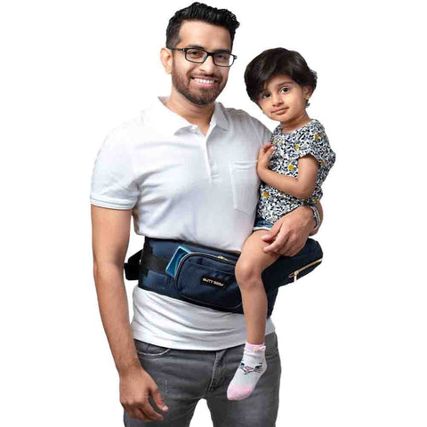 Navy Baby Carrier With Hip Seat