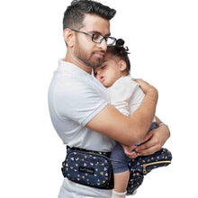 Load image into Gallery viewer, Navy Airplane Printed Baby Carrier With Hip Seat
