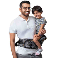 Load image into Gallery viewer, Black Tribal Route Printed Baby Carrier With Hip Seat
