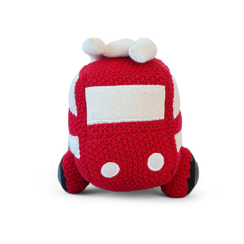 Fire Bus Cotton Knitted Stuffed Soft Toy
