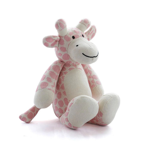 Pink Tall Giraffe Cotton Knitted Stuffed Soft Toy