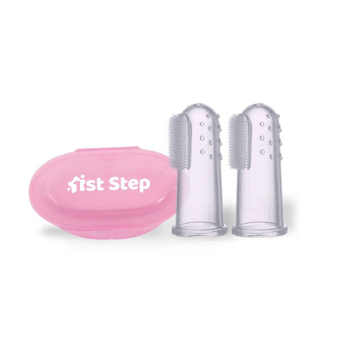 Pink Baby Silicone Finger Brush With Case