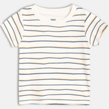 Load image into Gallery viewer, White Striped Pure Cotton T-shirt - Pack Of 2
