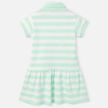 Load image into Gallery viewer, Green Striped Polo Neck Dress
