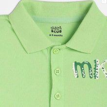 Load image into Gallery viewer, Green Polo Collar Cotton T-shirt
