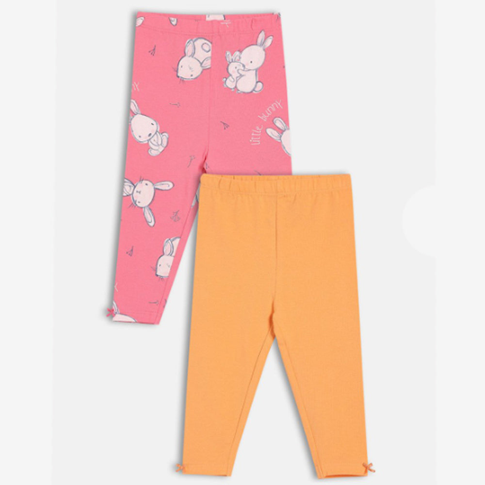 Rabbit Printed Pure Cotton Leggings - Pack Of 2