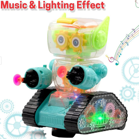 Transparent Gear Wheel Robot With Light & Music