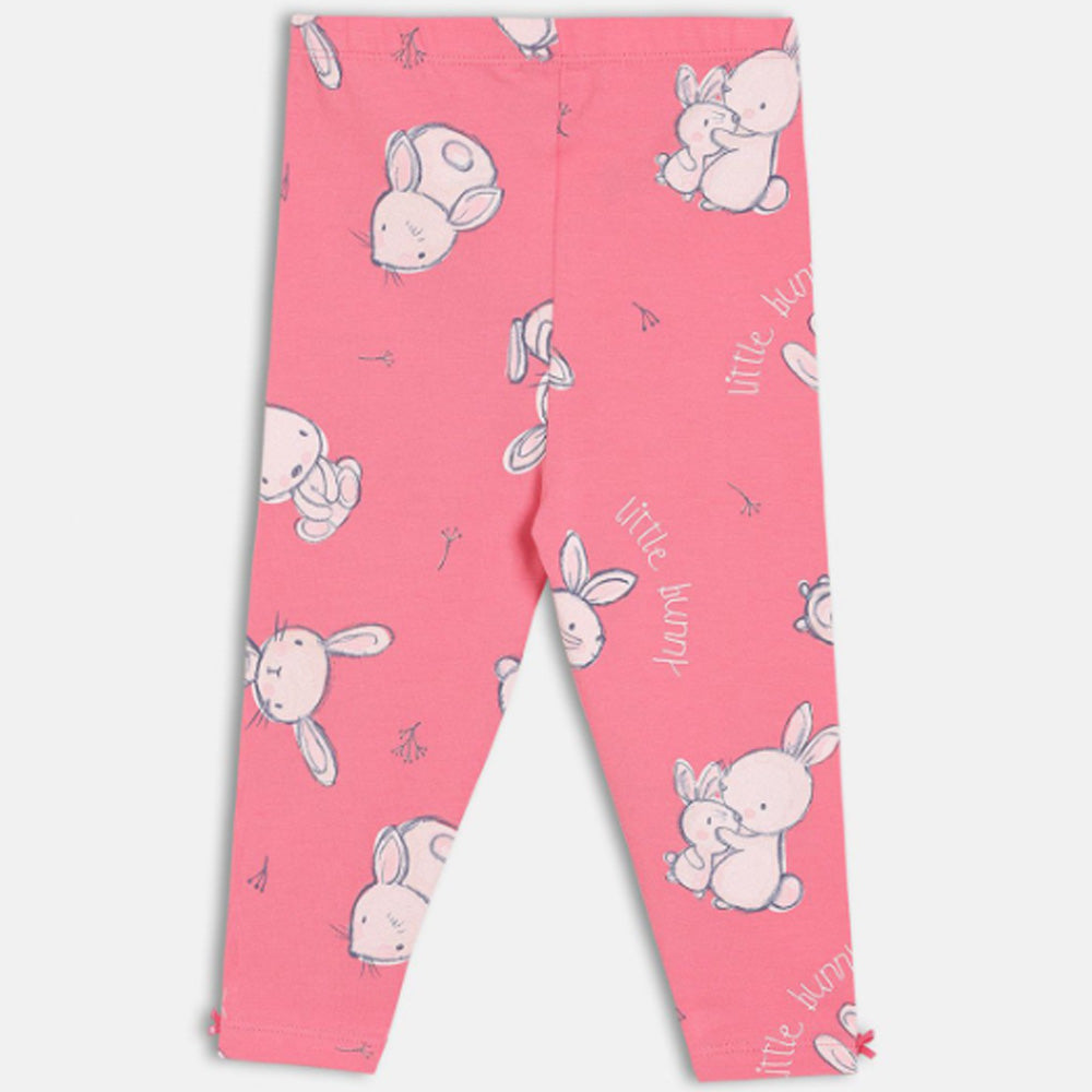 Rabbit Printed Pure Cotton Leggings - Pack Of 2