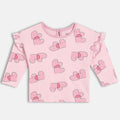 Pink Full Sleeves Printed Top