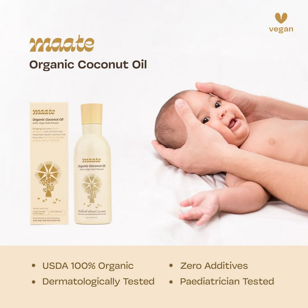 Organic Coconut Oil Nourishes And Moisturises Skin & Hair- 200ml