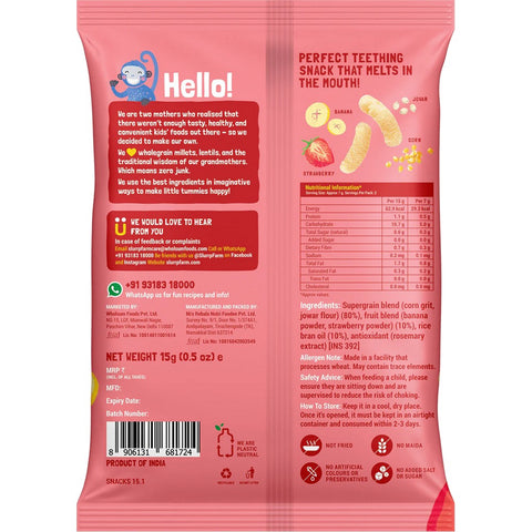 Slurrp Farm Strawberry Melty Puffs - 15gm