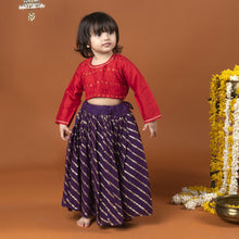 Load image into Gallery viewer, Red Sequin Work Top &amp; Purple Ghagra
