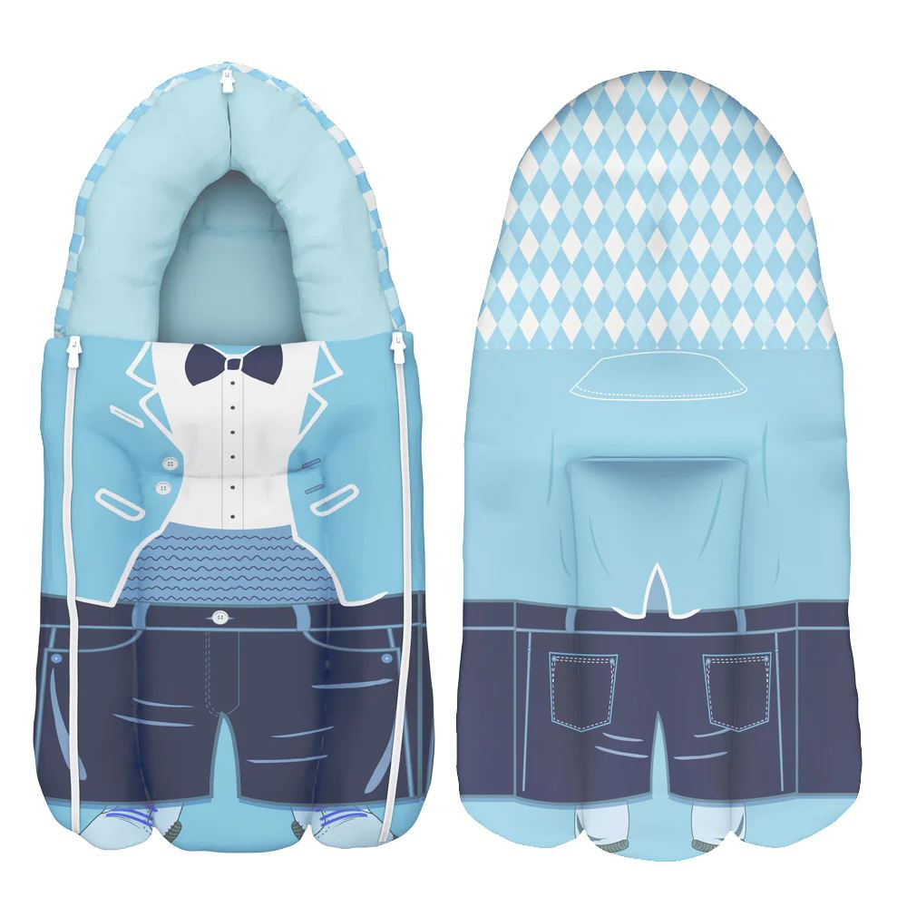 Blue Suit Up Theme Baby Organic Carry Nest