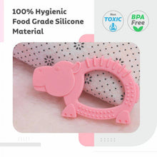 Load image into Gallery viewer, Pink Hippo Silicone Teether
