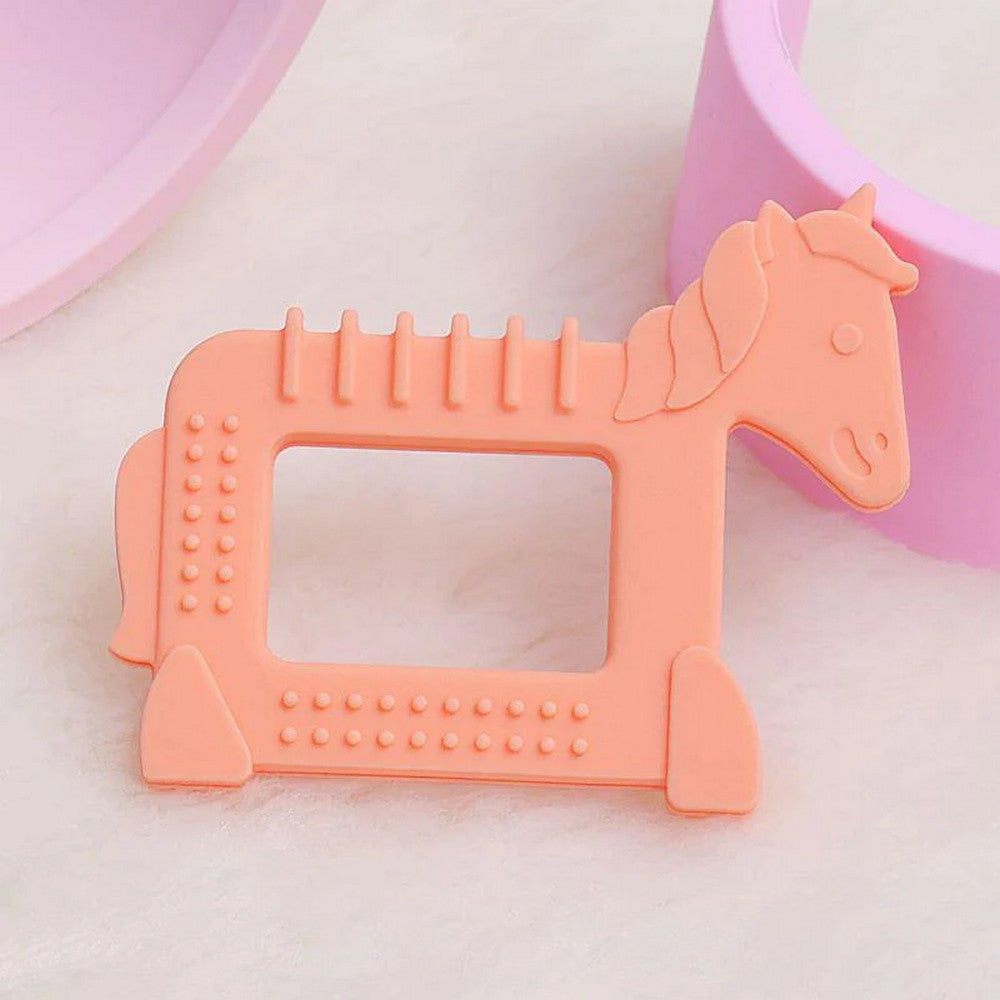 Orange Horse Silicone Teether