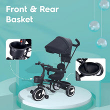 Load image into Gallery viewer, T30 Ace Tricycle 3 In 1 Adjustable Parental Control &amp; Canopy Front &amp; Rear Basket
