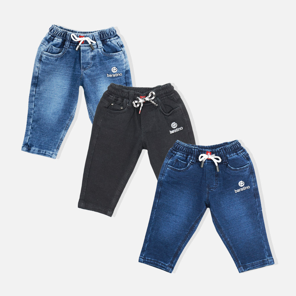 Elasticated Waist Pants- Black, Light & Dark Blue